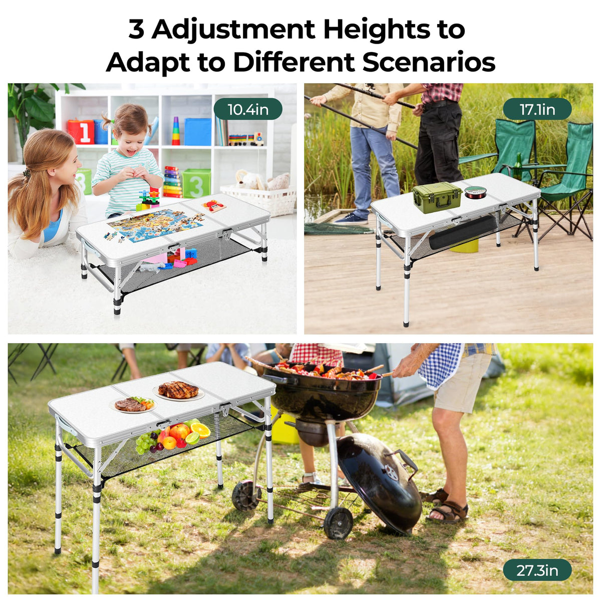 Folding Camping Table with Adjustable Height G173137