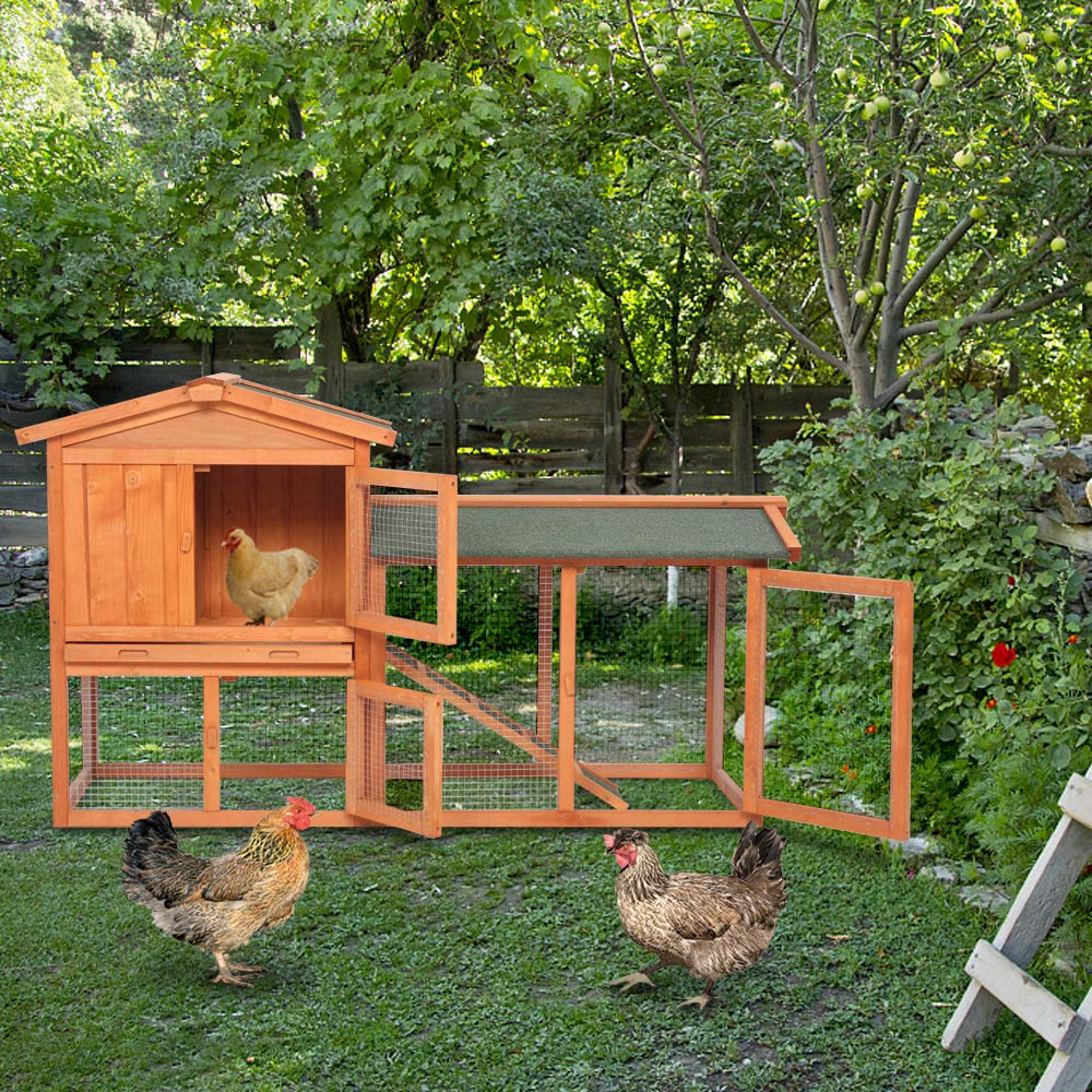 Wooden Chicken Coop with Waterproof Roof and Nesting Box H898