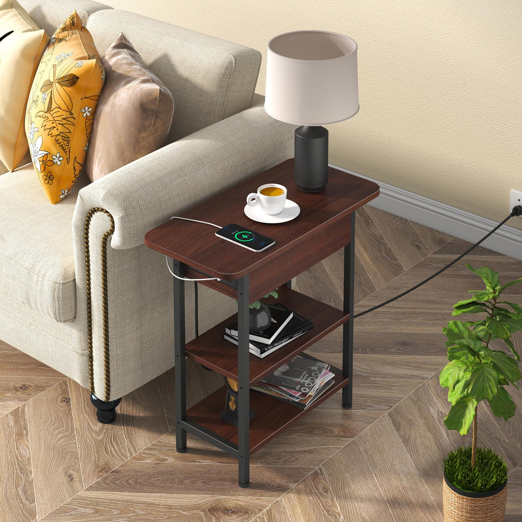 Narrow Side Table with Storage E5765
