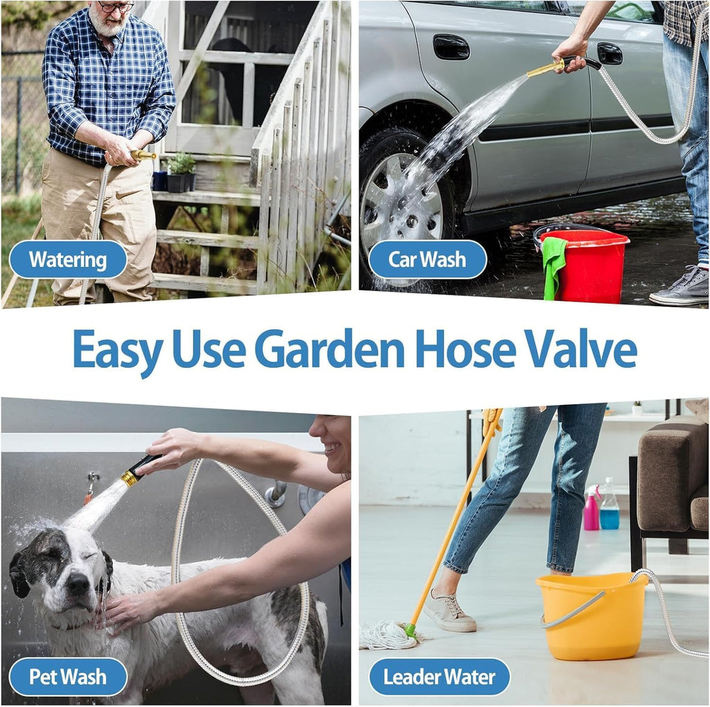 100ft 304 Stainless Steel Metal Garden Hose with Rubber Grip X15014