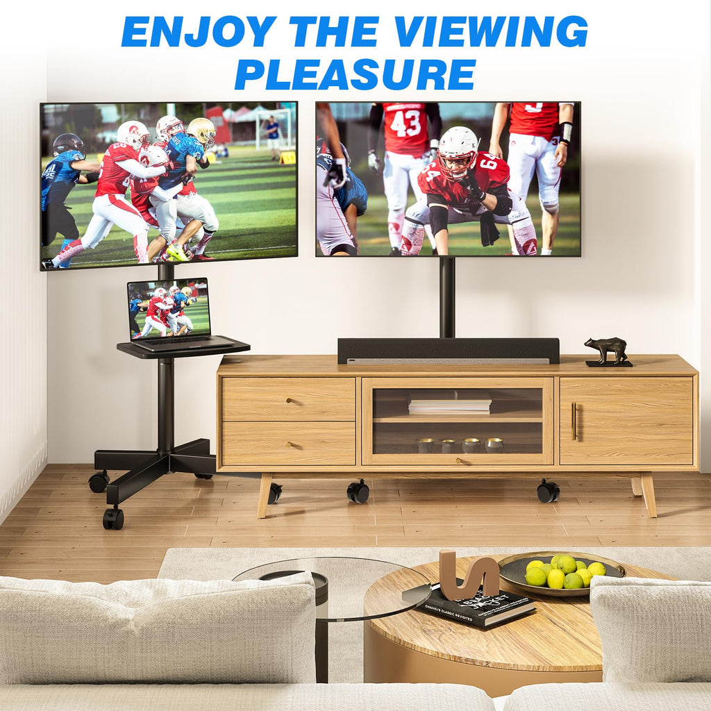 Mobile TV Stand for 23-65 Inch Flat Curved TVs Black P2362