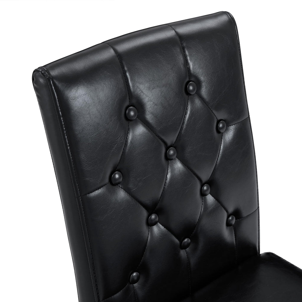 Black Faux Leather Dining Chairs Set of 6 Q319