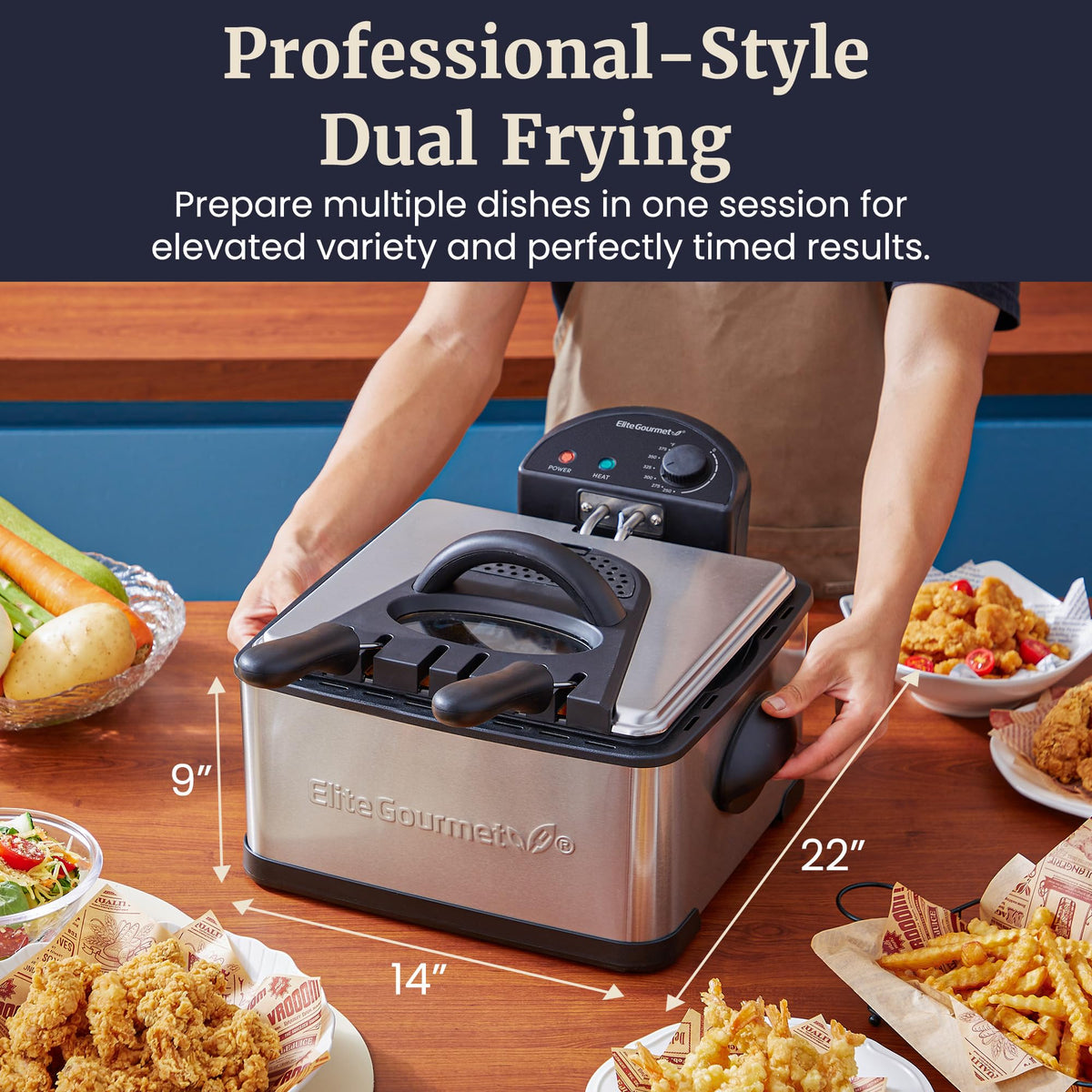 4.5Qt Deep Fryer with 2Qt Split Baskets Q345277