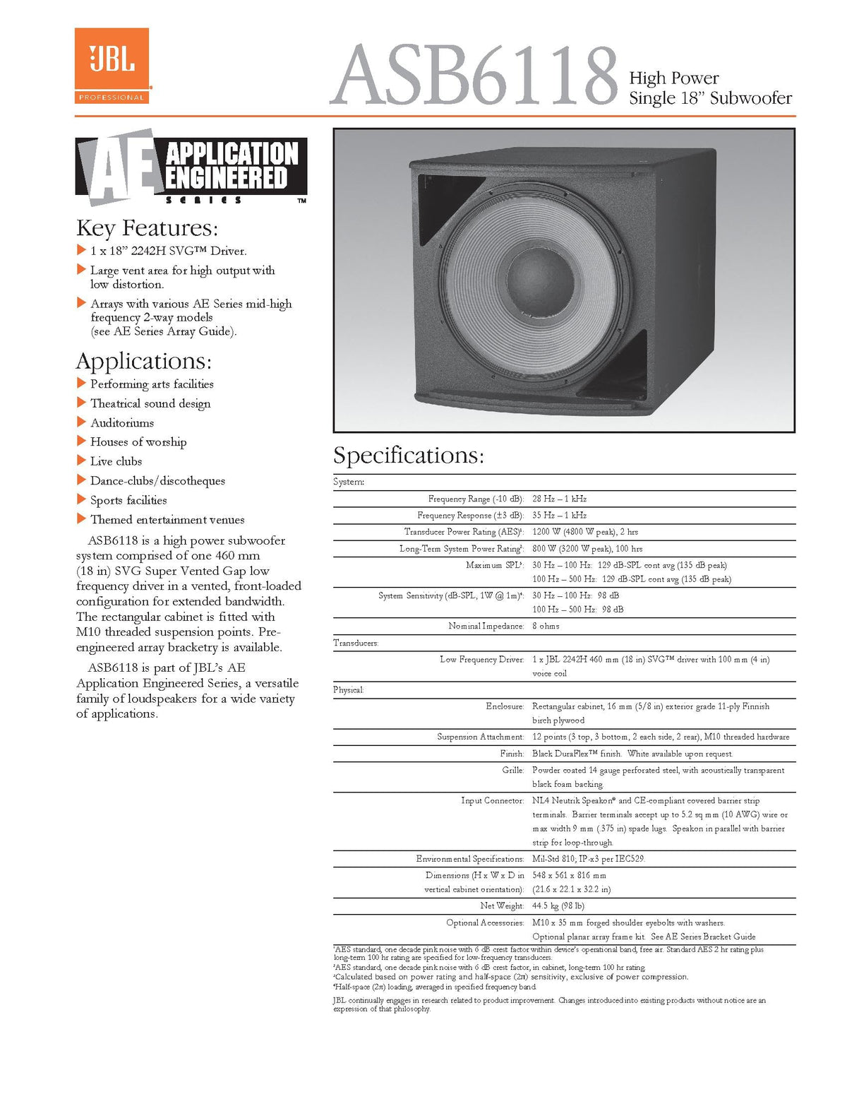 18-Inch Black Subwoofer N644758