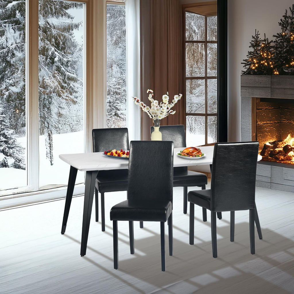 Upholstered PU Leather Dining Chairs Set of 4 J5500