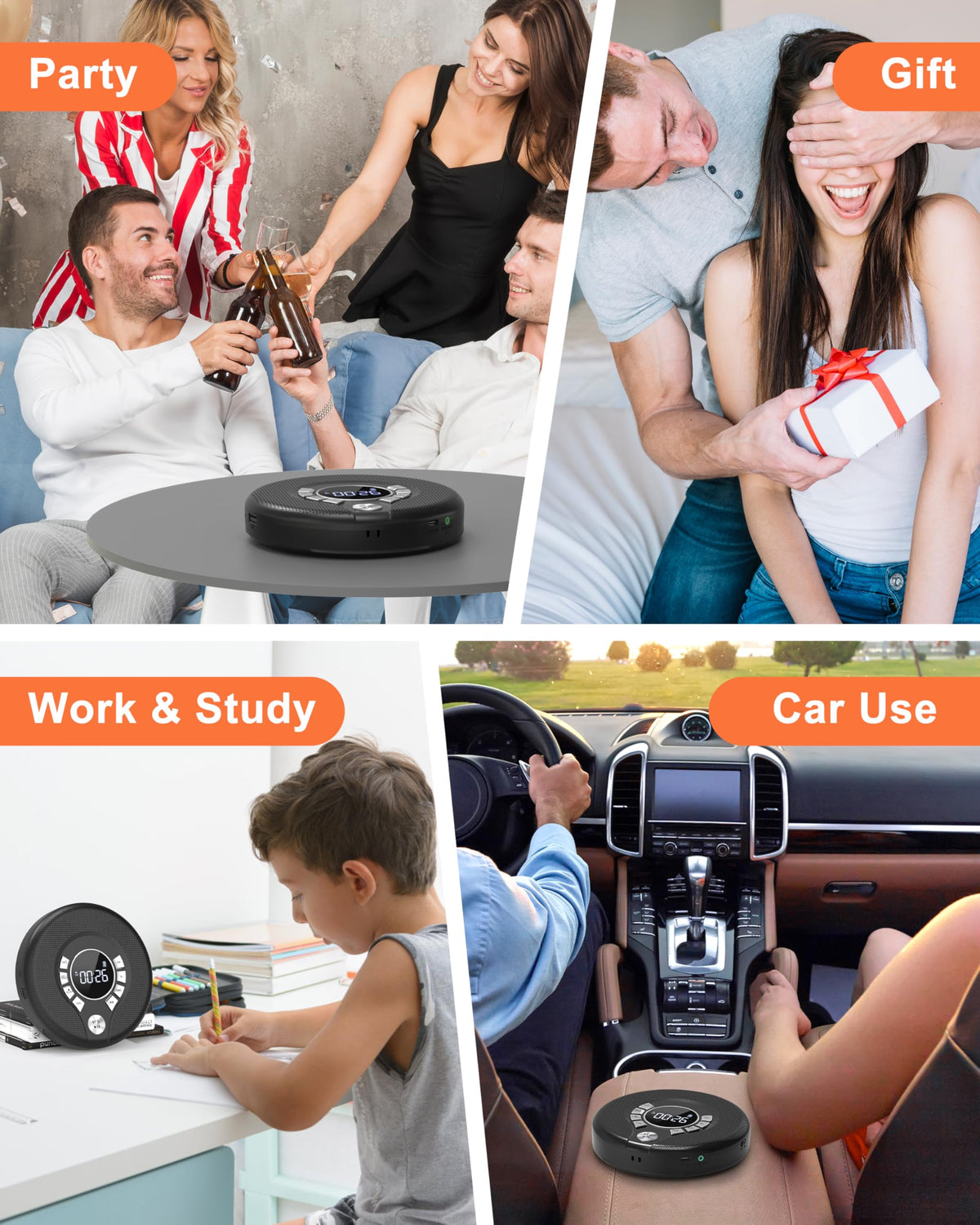 Portable Bluetooth CD Player with FM Transmitter J54525
