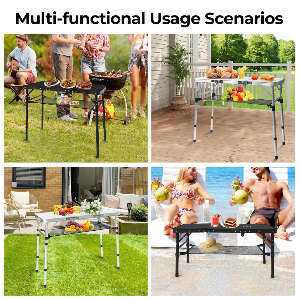Folding Camping Table with Adjustable Height G173137