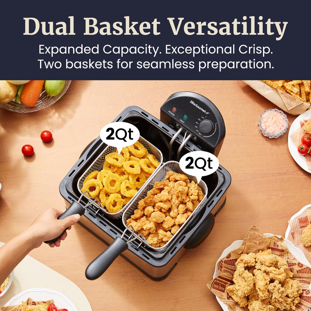 4.5Qt Deep Fryer with 2Qt Split Baskets Q345277