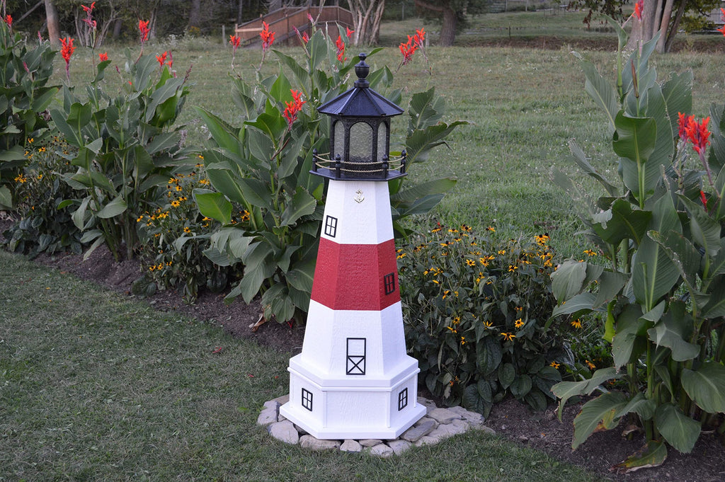 70" Tall Solar LED Outdoor Lighthouse with Base J406
