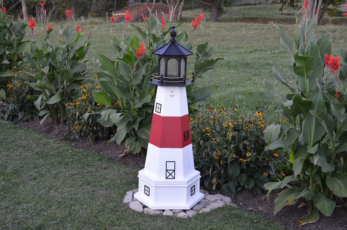70" Tall Solar LED Outdoor Lighthouse with Base J406