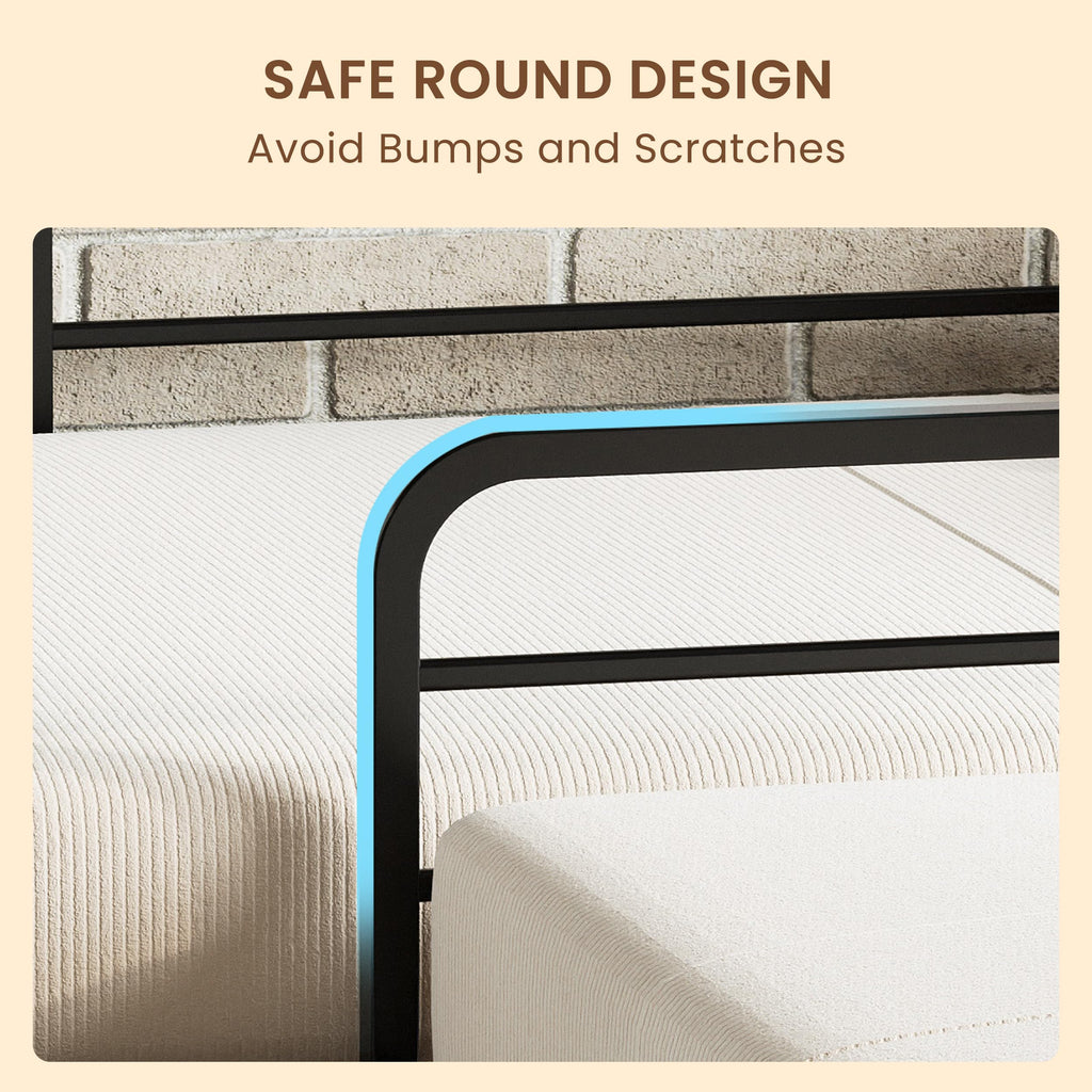 Black L Shaped Twin Beds with Rails O514818