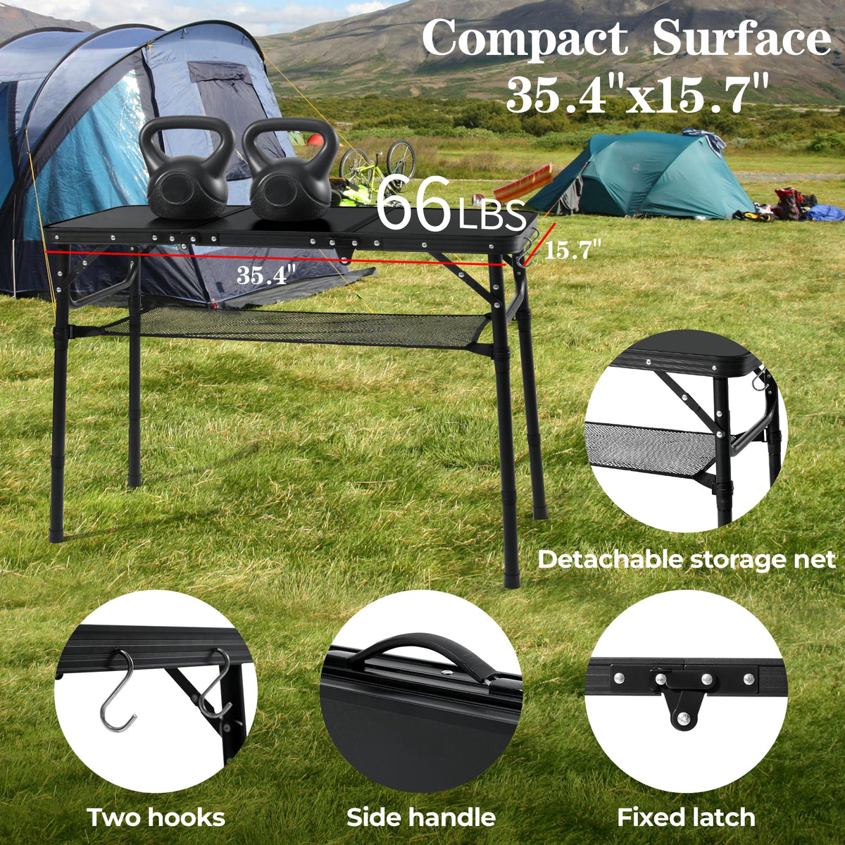 Folding Camping Table with Adjustable Height G173137